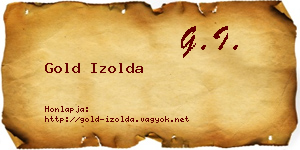 Gold Izolda névjegykártya